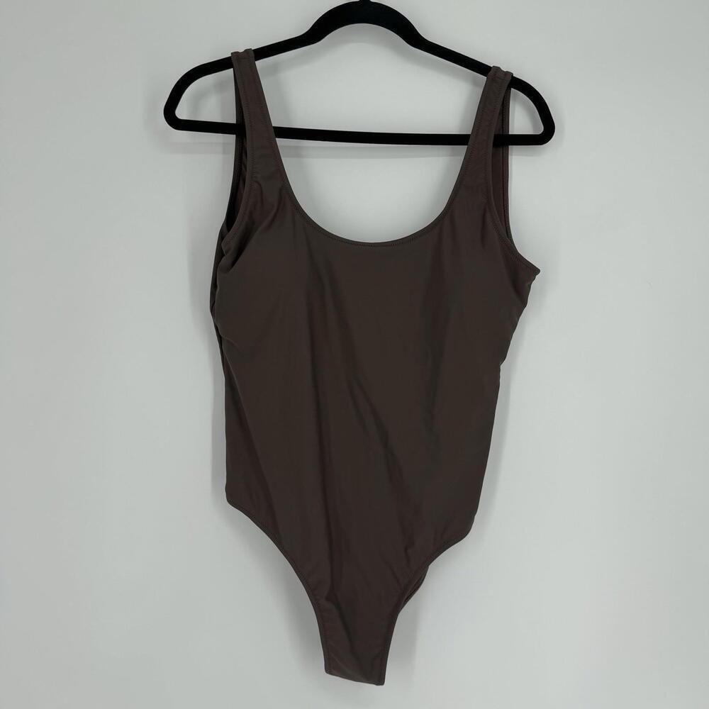Rhythm swimsuit XXL brown piece swim beach scoop neck minimalist summer plus